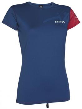 ION - Rashguard Girls SS steelblue/winered