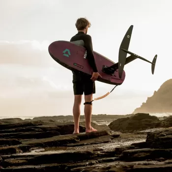 Preview: ION Wingboard Leash Core Coiled Knee - Mustard