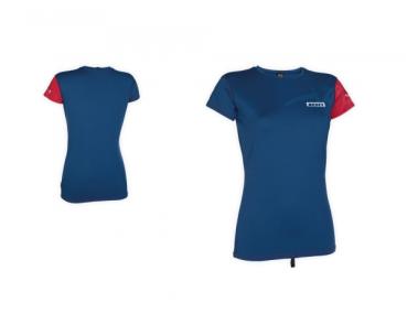 ION Rashguard Women SS - steelblue/wine red