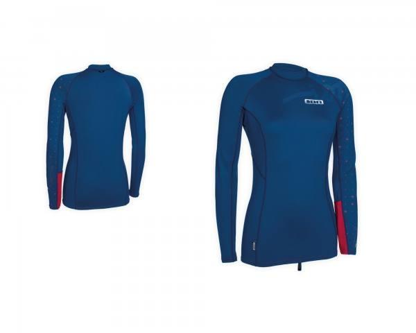 ION - Rashguard Girls LS steelblue/winered