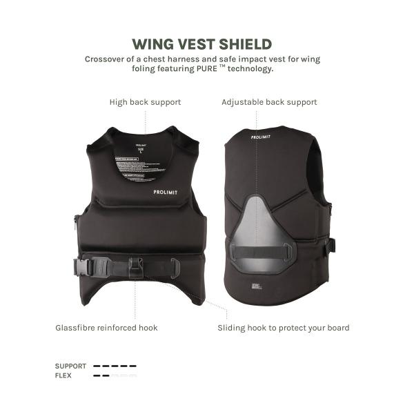 Prolimit Wingfoil Shield Harness Vest - Black